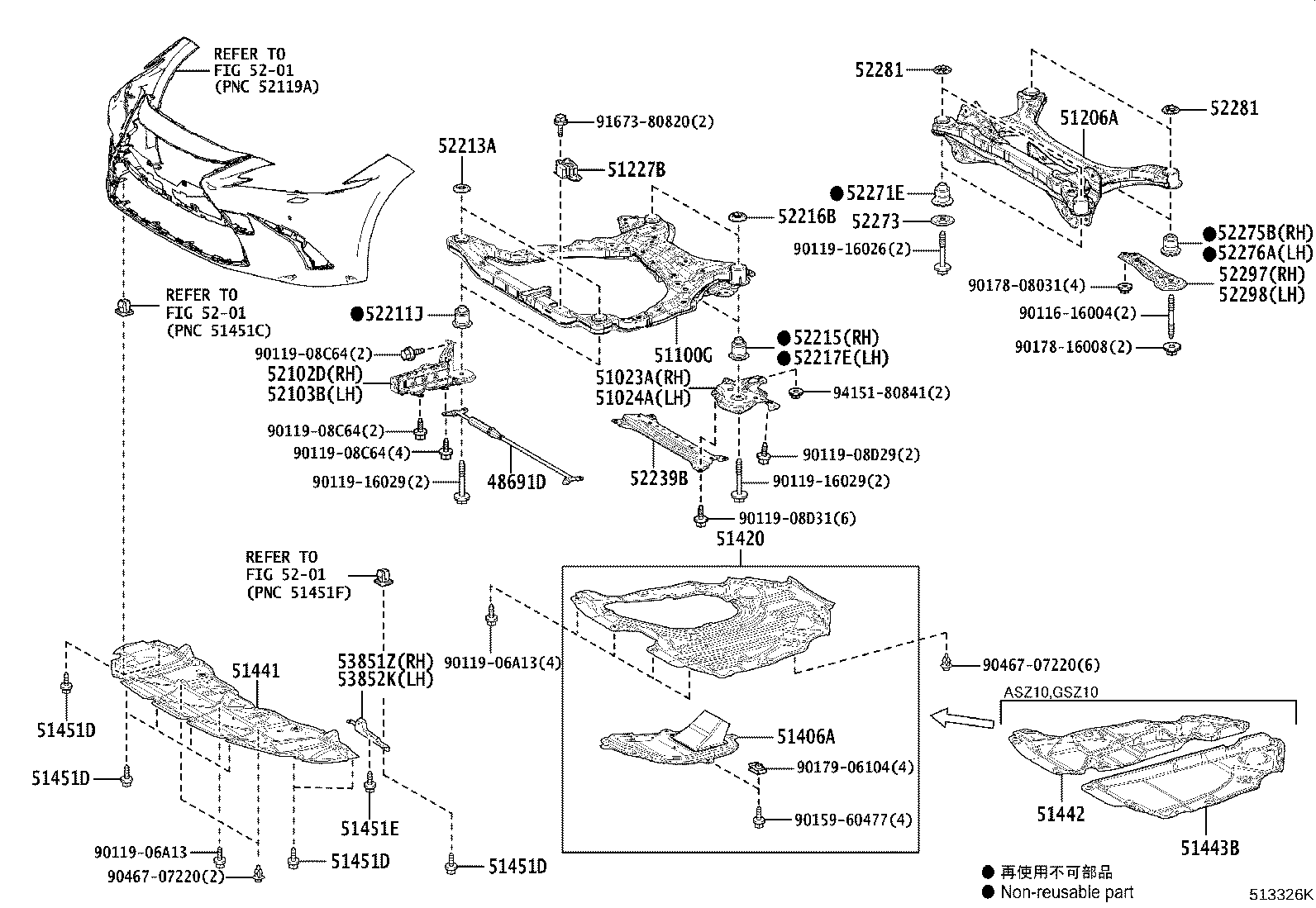 52103-33010 EXTENSION SUB-ASSY, FRONT BUMPER, LH product image