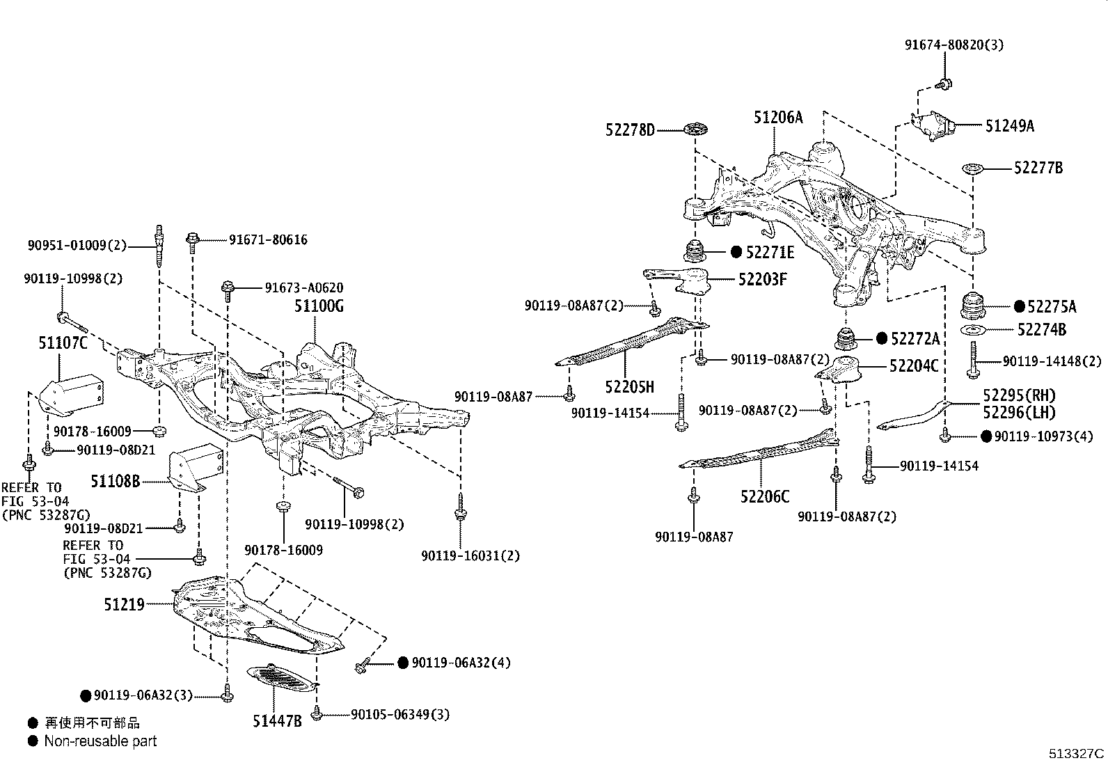 51201-30150 CROSSMEMBER SUB-ASSY, FRAME, FRONT product image