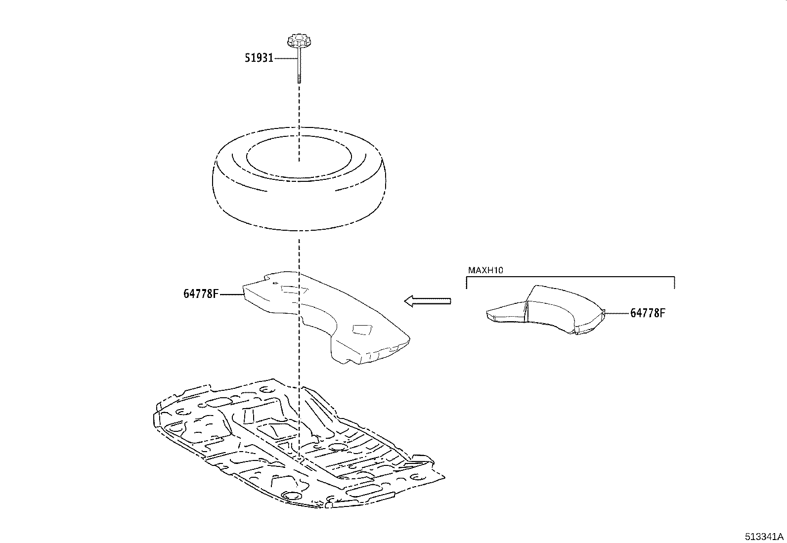 64778-F4070 PROTECTOR, SPARE WHEEL product image