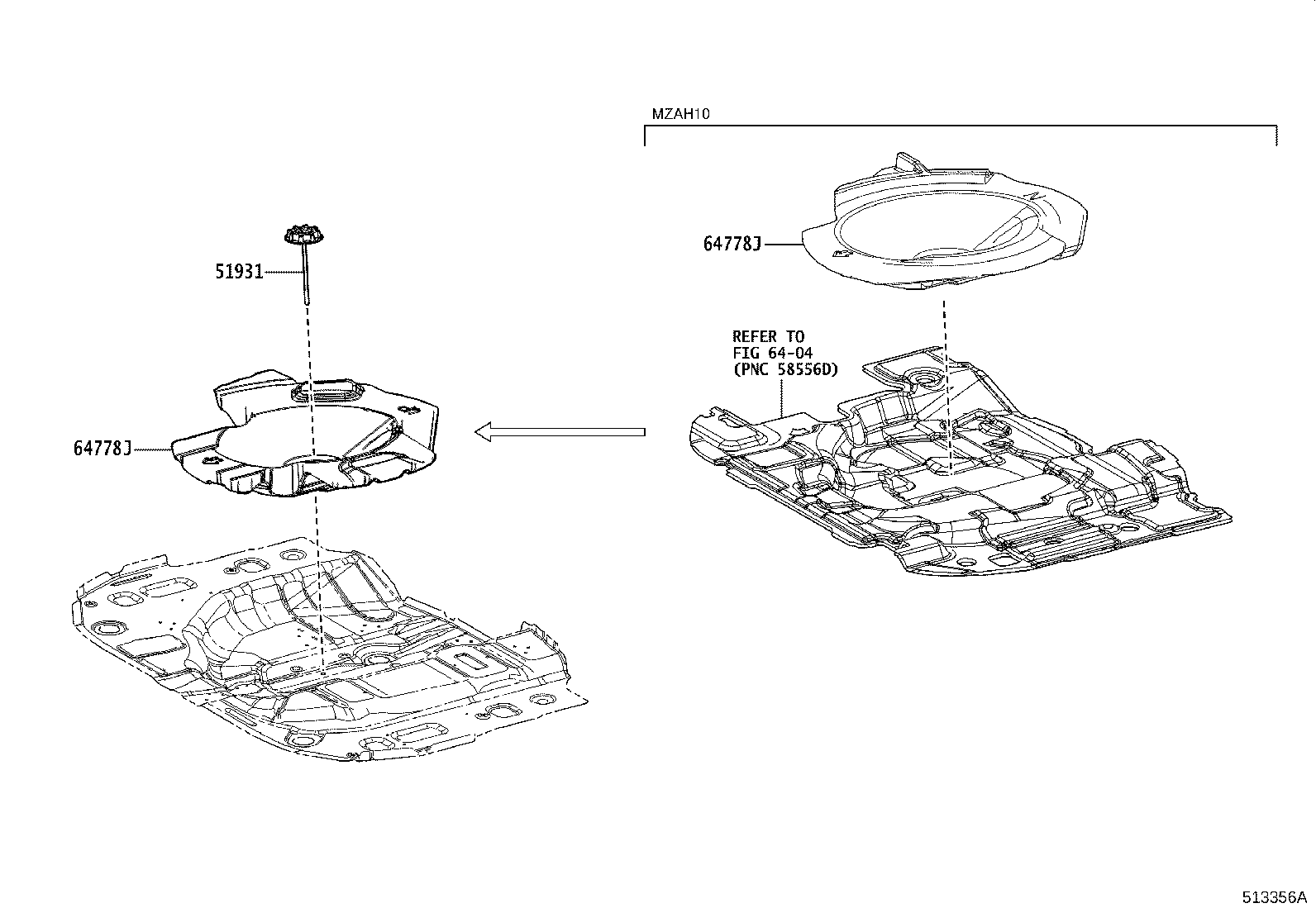 Toyota 64778-76010 PROTECTOR, SPARE WHEEL