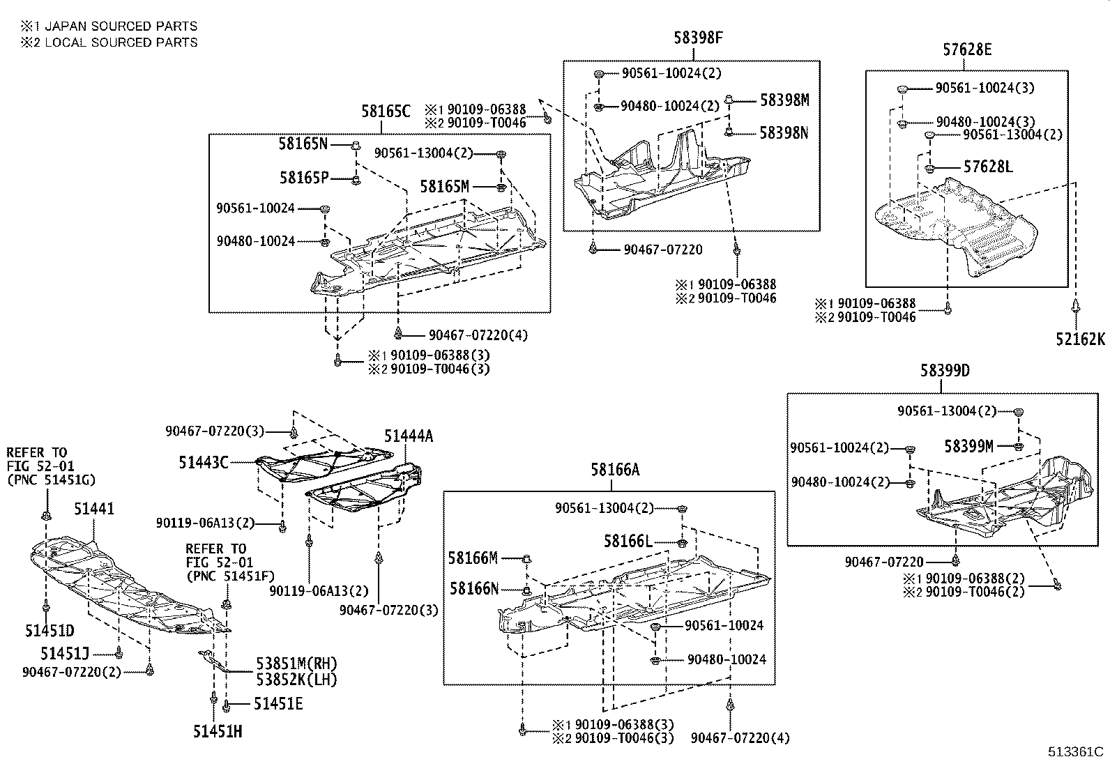 51443-06040 COVER, ENGINE UNDER, REAR RH product image
