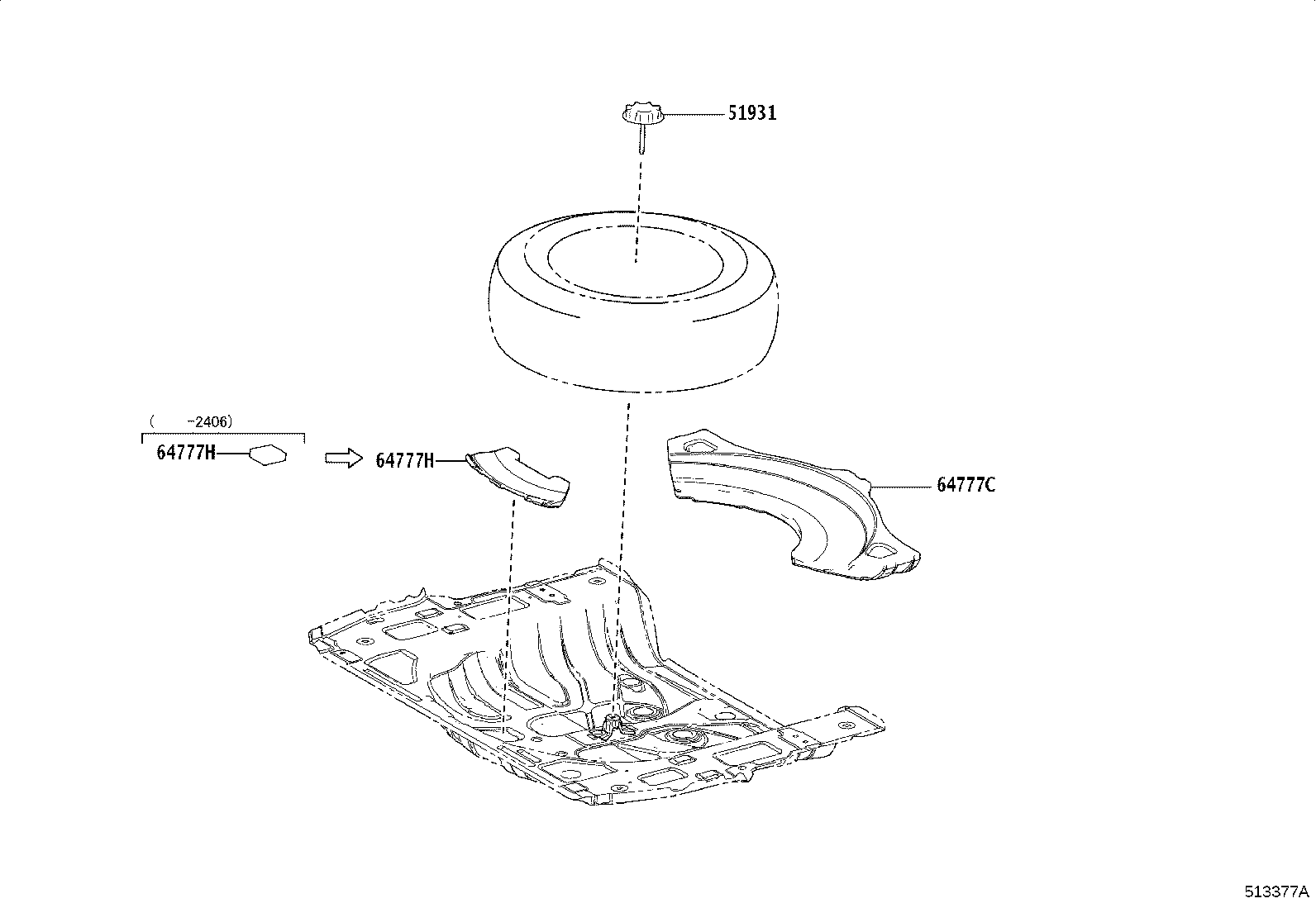 Toyota 64777-0R120 CUSHION, SPARE WHEEL