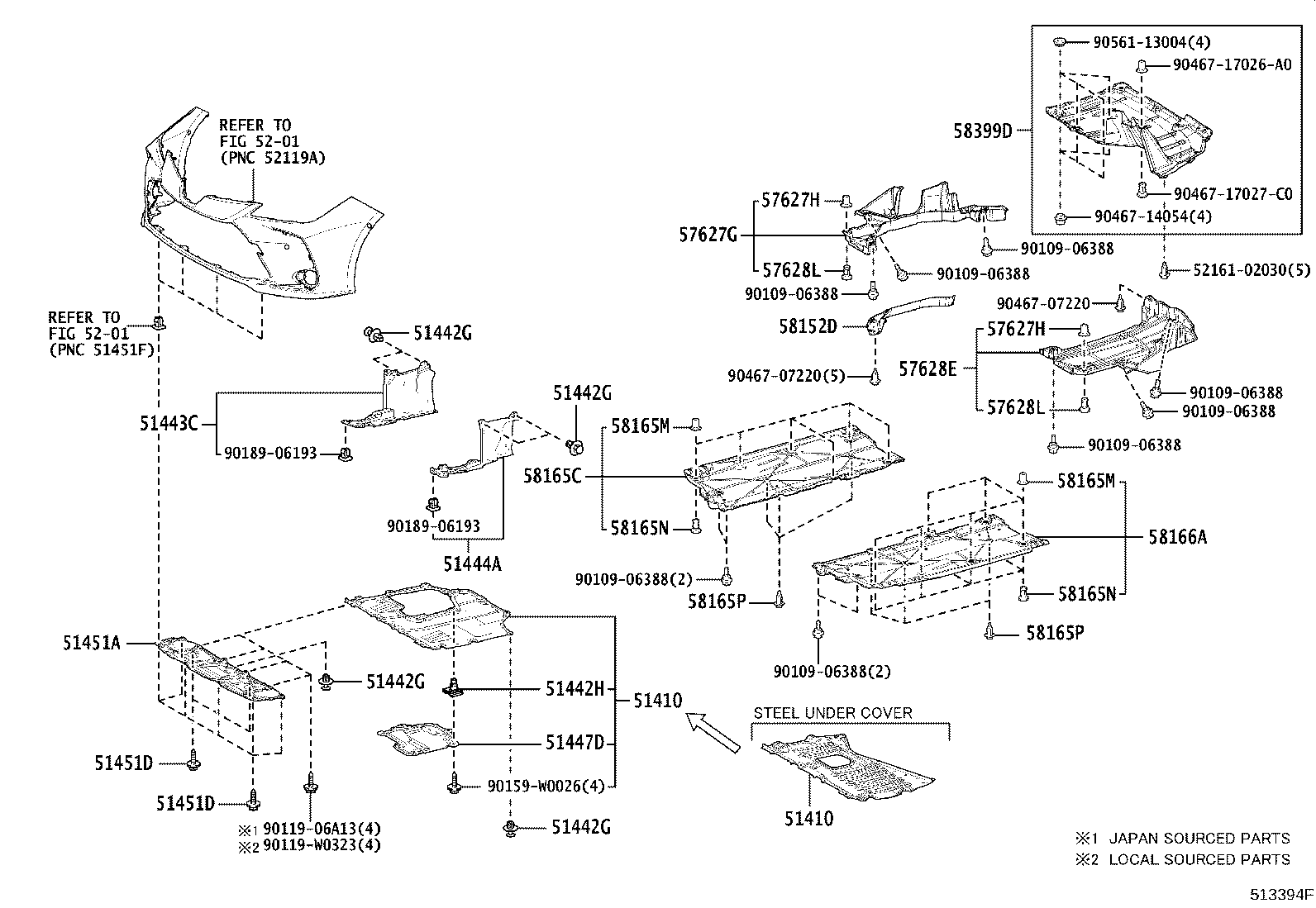 51107-02200 REINFORCEMENT SUB-ASSY, SIDE RAIL, REAR RH product image