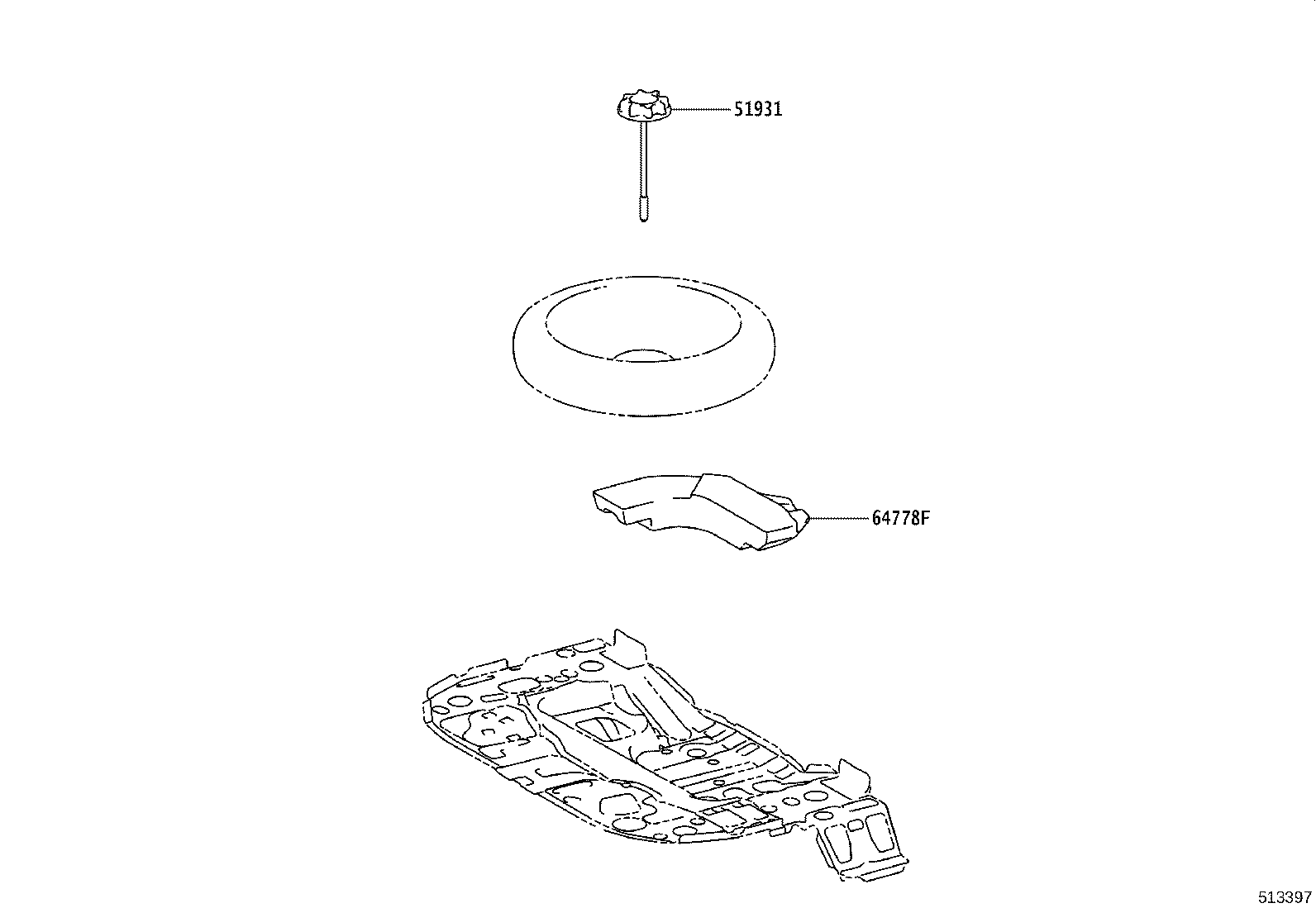 64778-02050 PROTECTOR, SPARE WHEEL product image