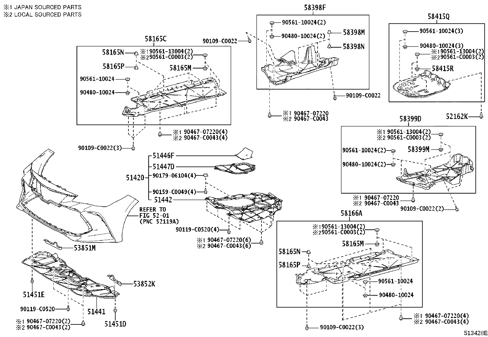 52103-07010 EXTENSION SUB-ASSY, FRONT BUMPER, LH product image