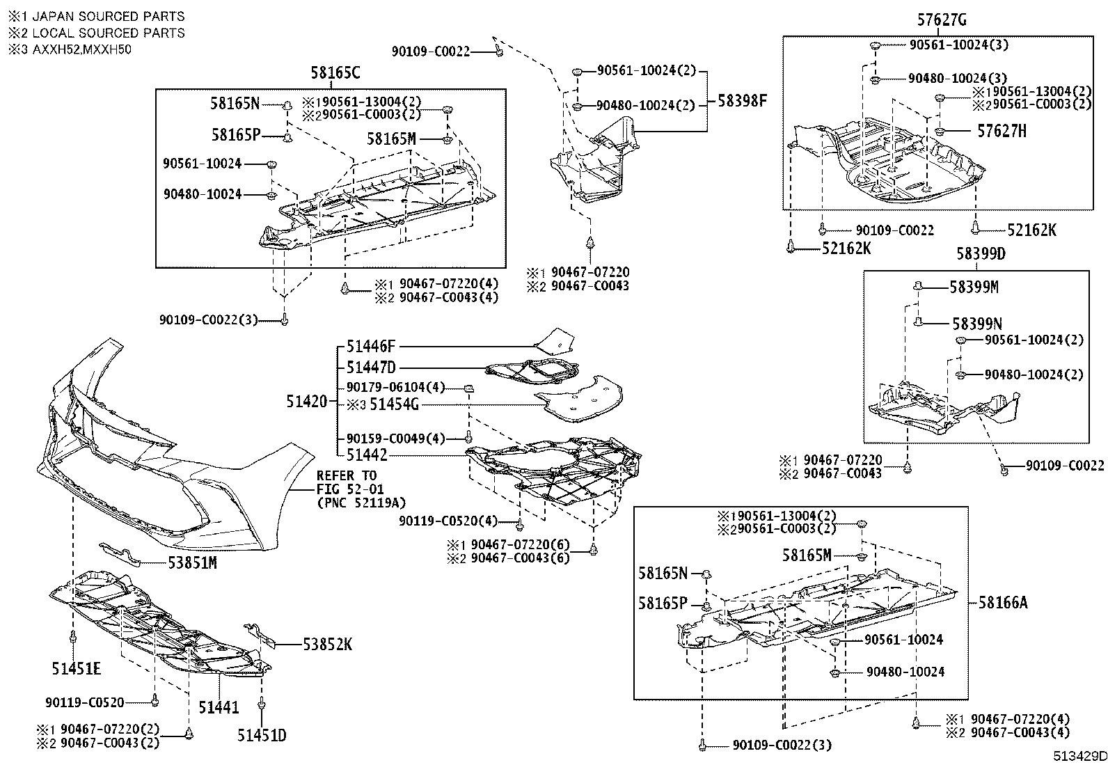 52103-07010 EXTENSION SUB-ASSY, FRONT BUMPER, LH product image