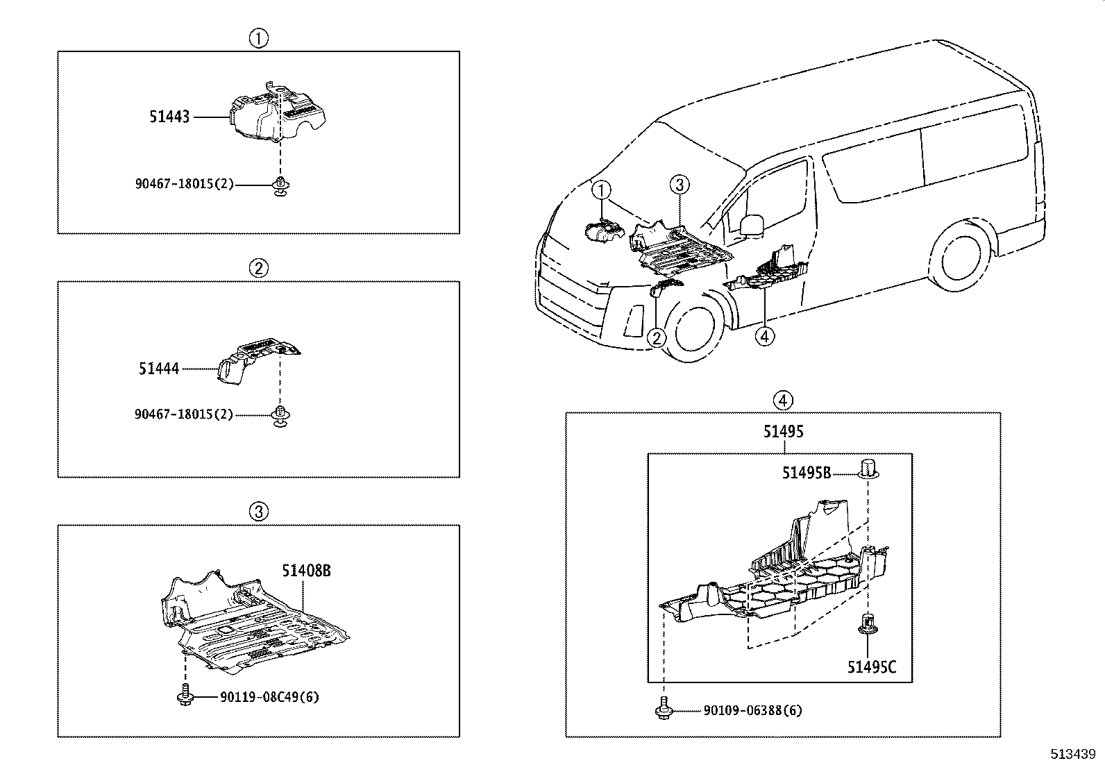 51409-26140 COVER, ENGINE UNDER, NO.4 CENTER product image