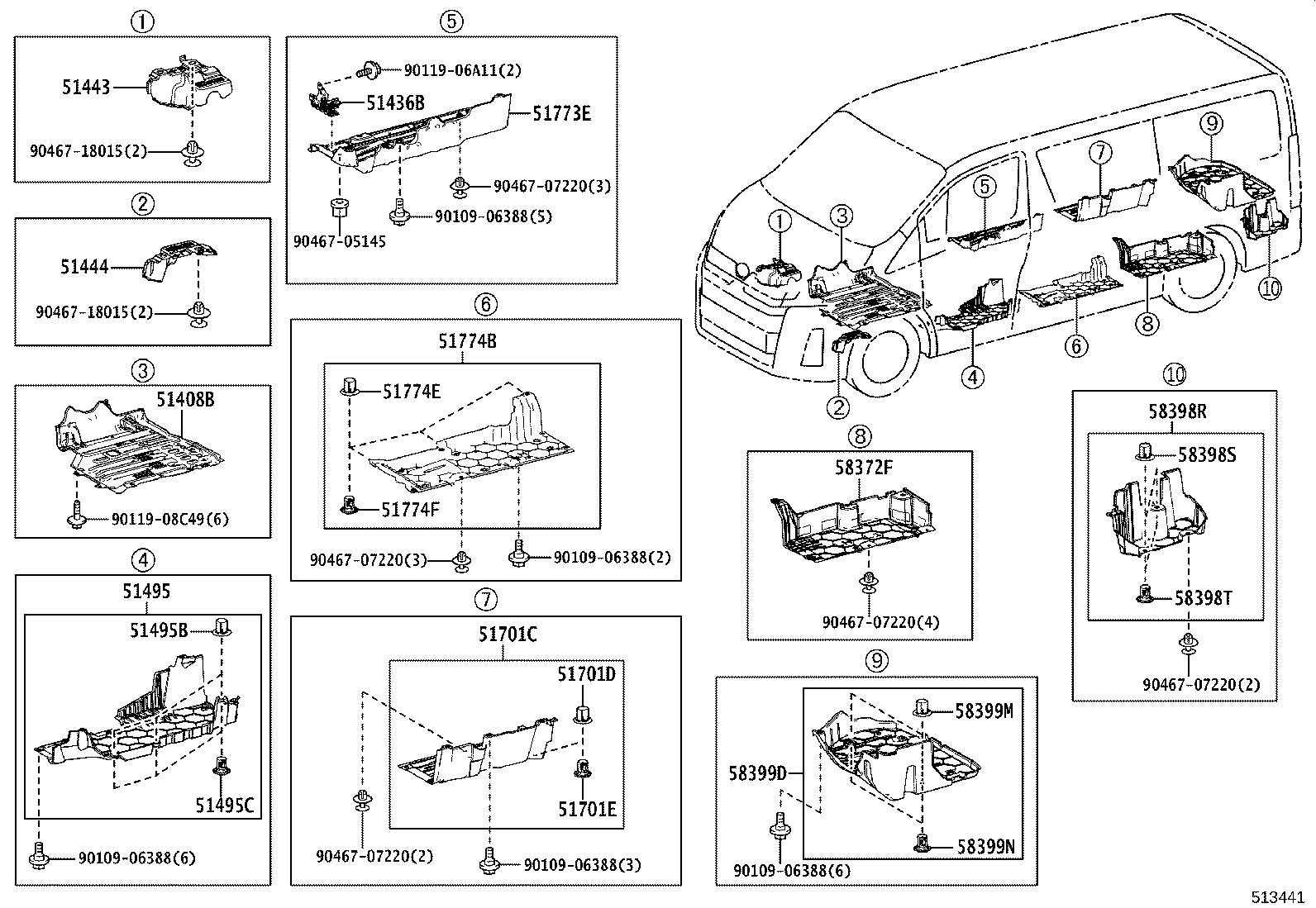 51409-26140 COVER, ENGINE UNDER, NO.4 CENTER product image
