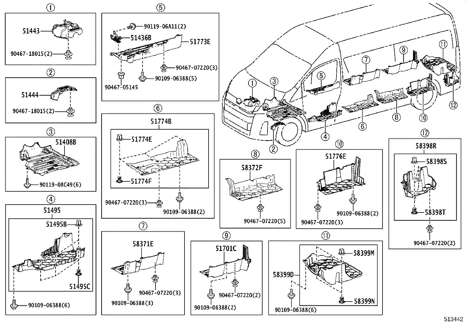 51409-26140 COVER, ENGINE UNDER, NO.4 CENTER product image