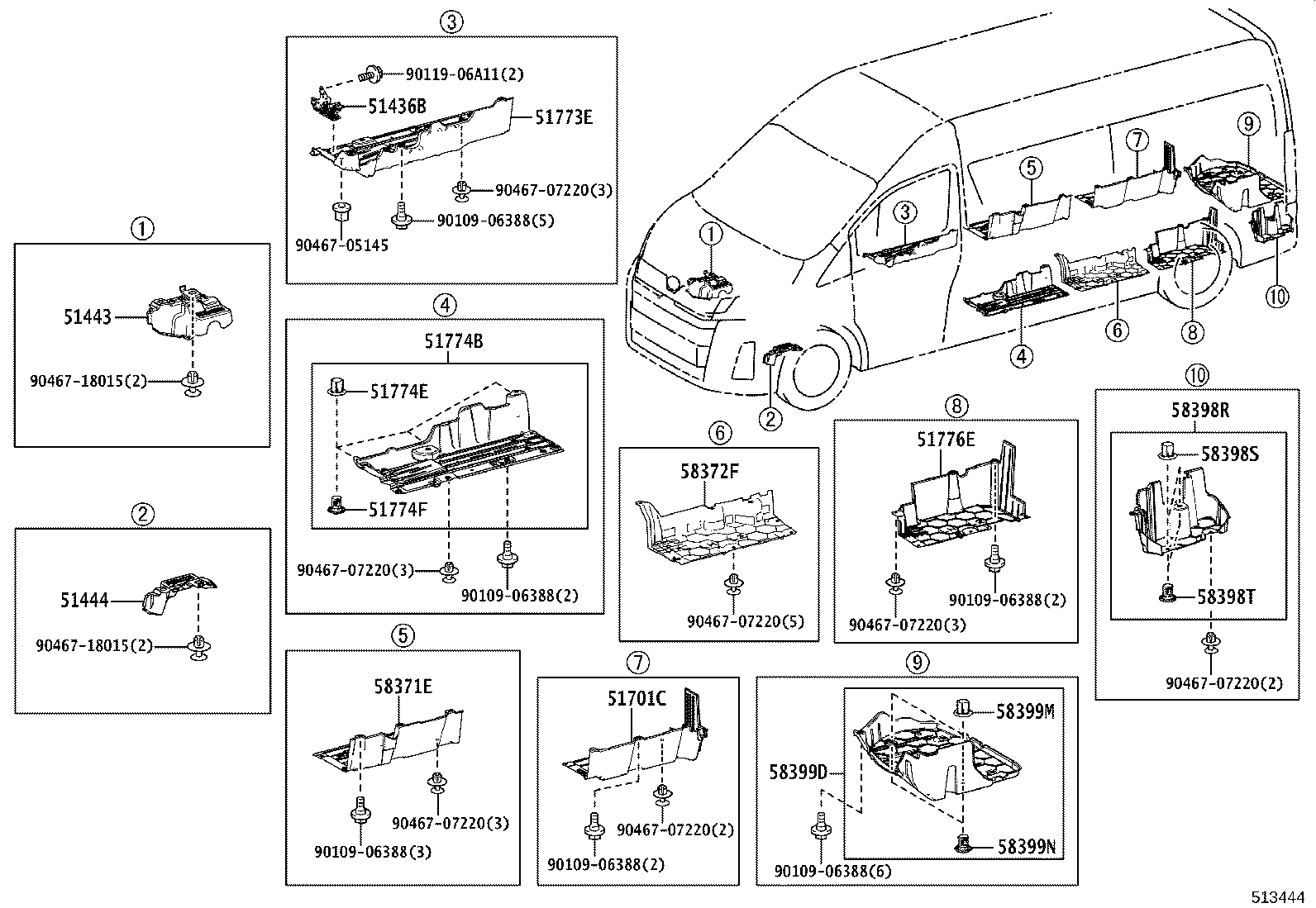 51409-26140 COVER, ENGINE UNDER, NO.4 CENTER product image
