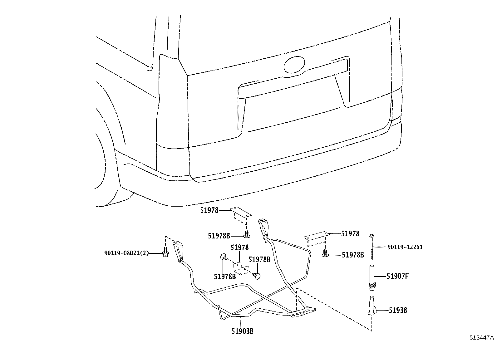 Toyota 51903-VR020 CARRIER SUB-ASSY, SPARE WHEEL