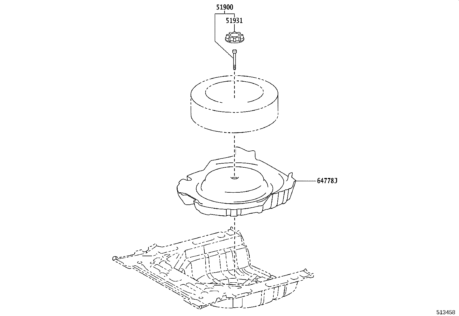 51900-02130 CARRIER ASSY, SPARE WHEEL product image