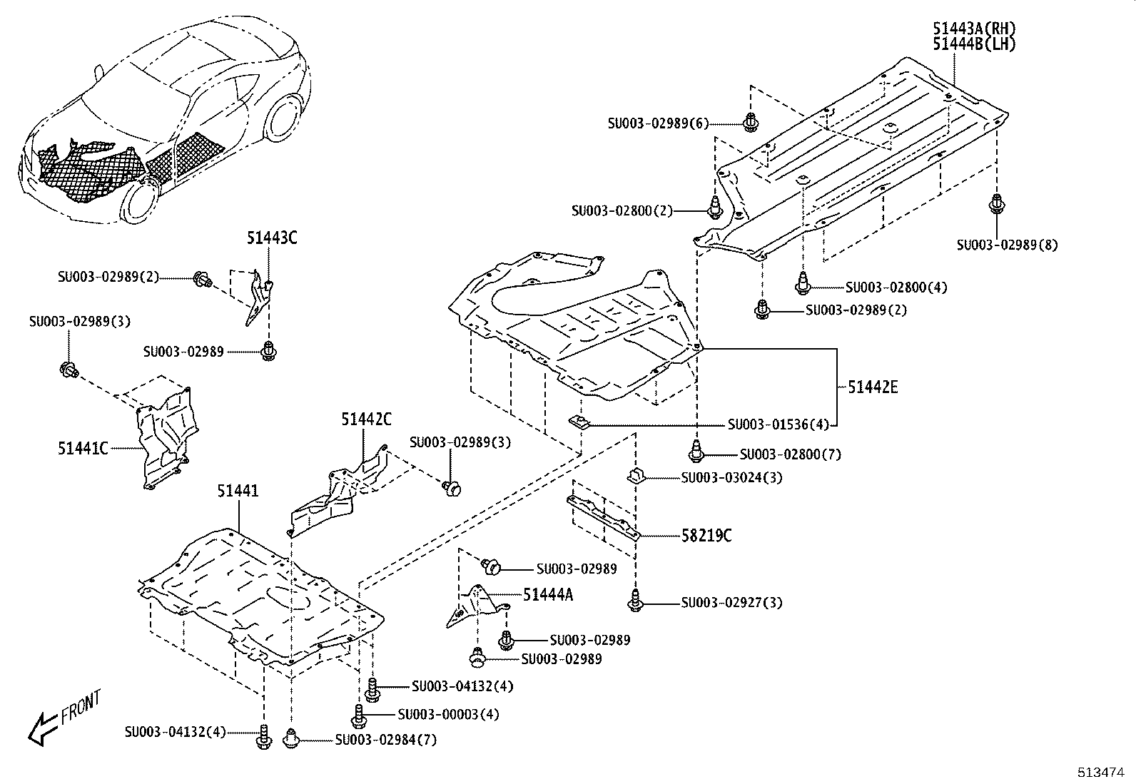 SU003-07500 CUSHION SUB-ASSY, BODY MOUNTING, REAR LH product image