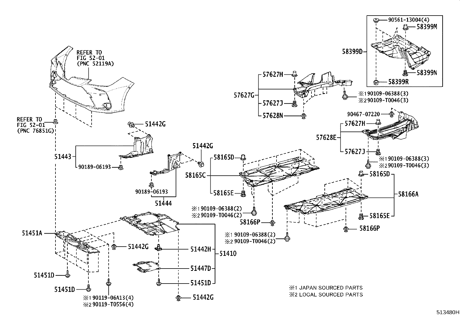 51107-02170 REINFORCEMENT SUB-ASSY, SIDE RAIL, REAR RH product image