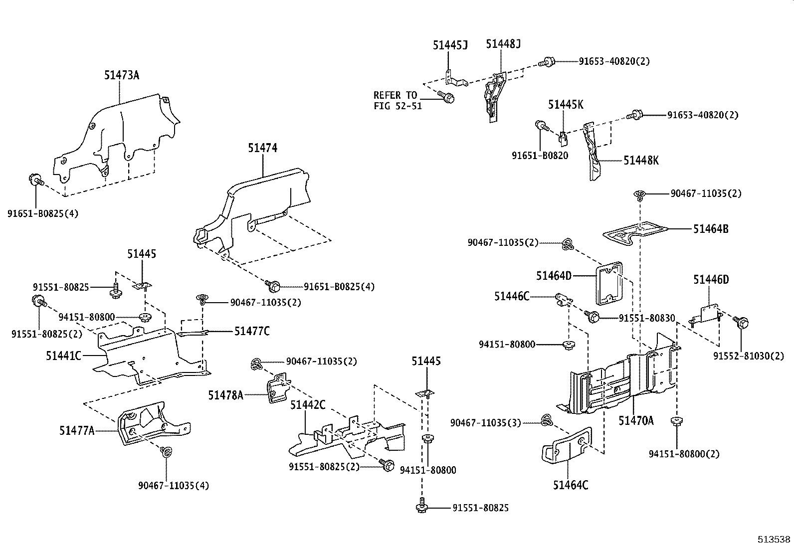 51442-37080 COVER, ENGINE UNDER, LH product image