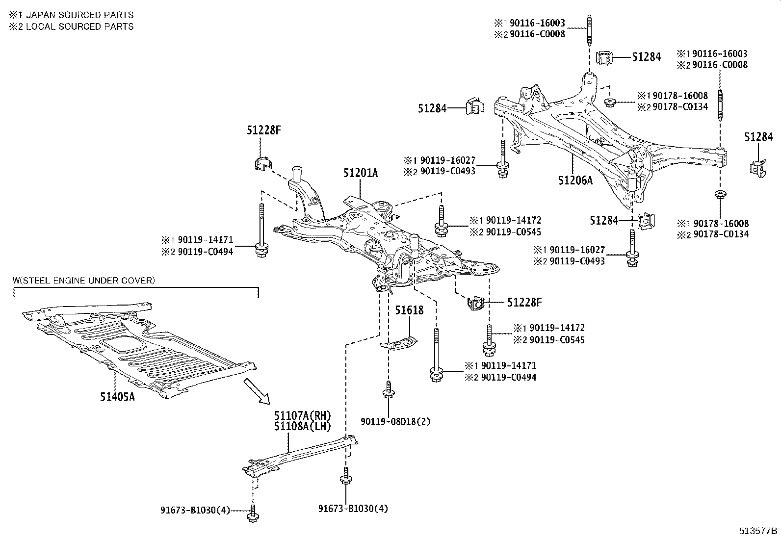 51201-02312 CROSSMEMBER SUB-ASSY, FRAME, FRONT product image