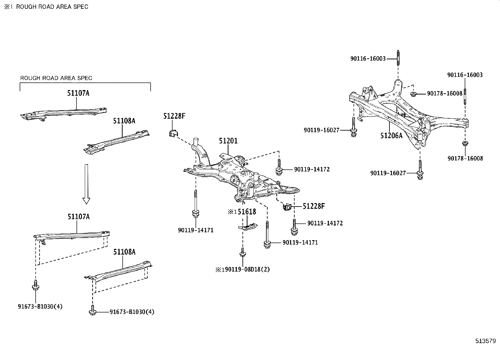51107-02160 REINFORCEMENT SUB-ASSY, SIDE RAIL, REAR RH product image