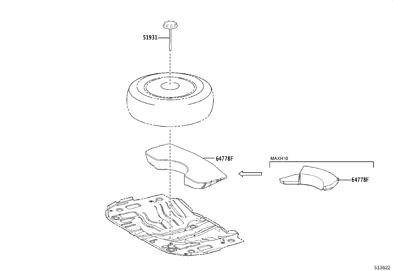 64778-F4010 PROTECTOR, SPARE WHEEL product image