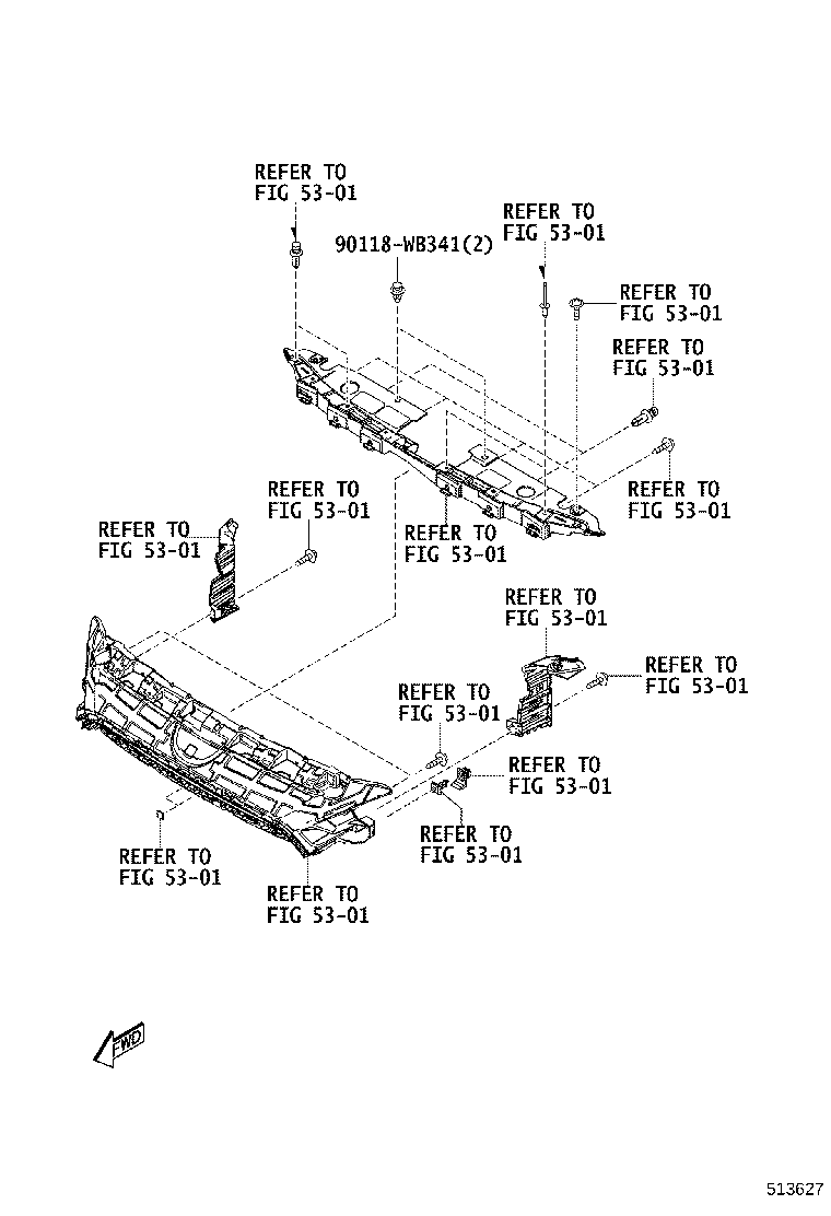51443-WB001 COVER, ENGINE UNDER, REAR product image