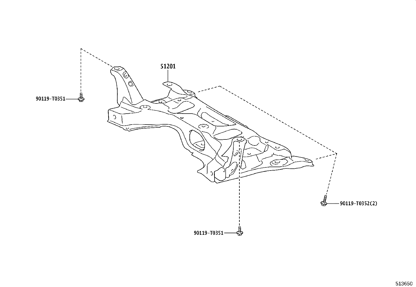 51201-0D300 CROSSMEMBER SUB-ASSY, FRONT SUSPENSION product image