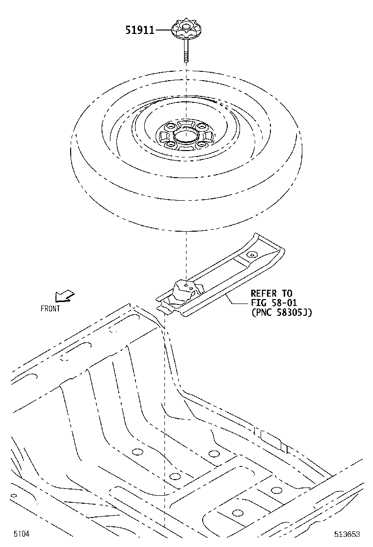 51942-B1010 BOLT ASSY, SPARE WHEEL MOUNTING product image