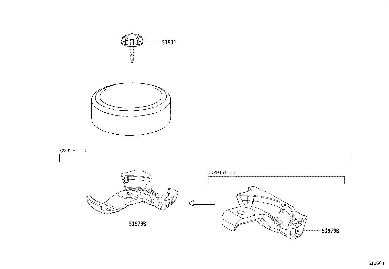 51979-0D170 CUSHION, SPARE WHEEL CARRIER PROTECTOR product image