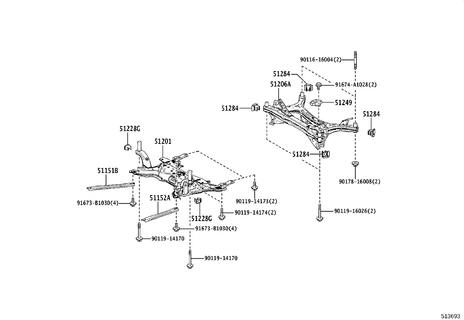 51201-10120 CROSSMEMBER SUB-ASSY, FRONT SUSPENSION product image