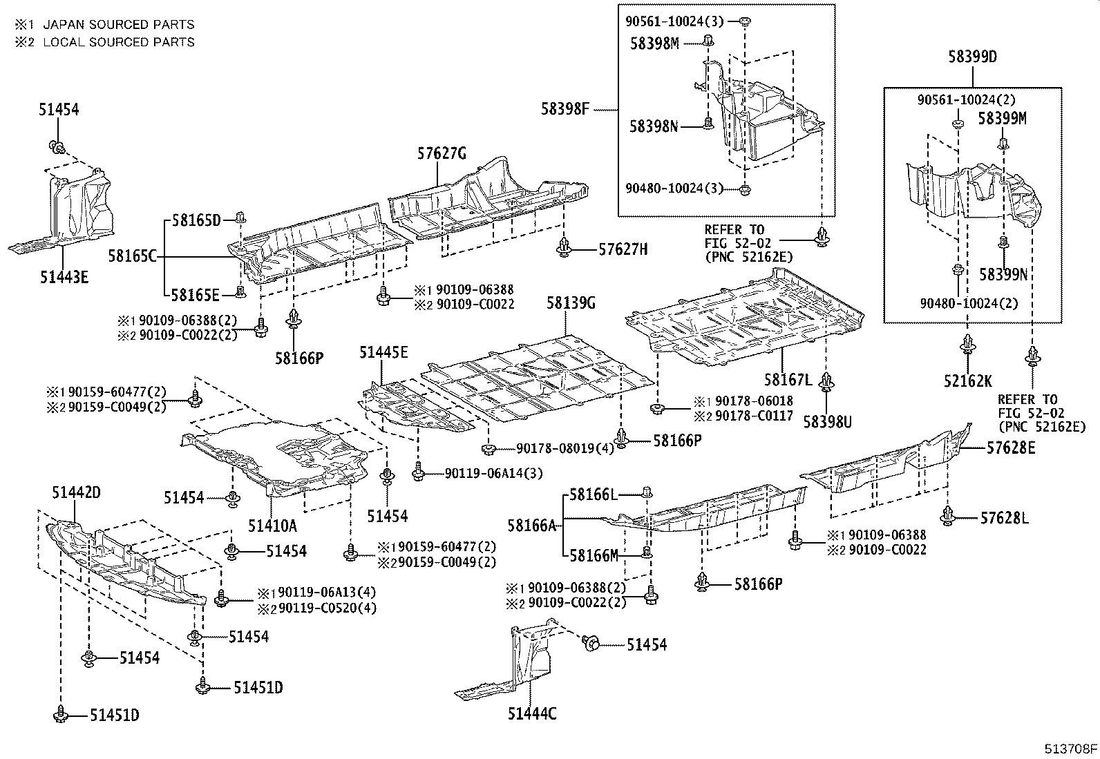 51443-F4040 COVER, MOTOR UNDER, REAR RH product image