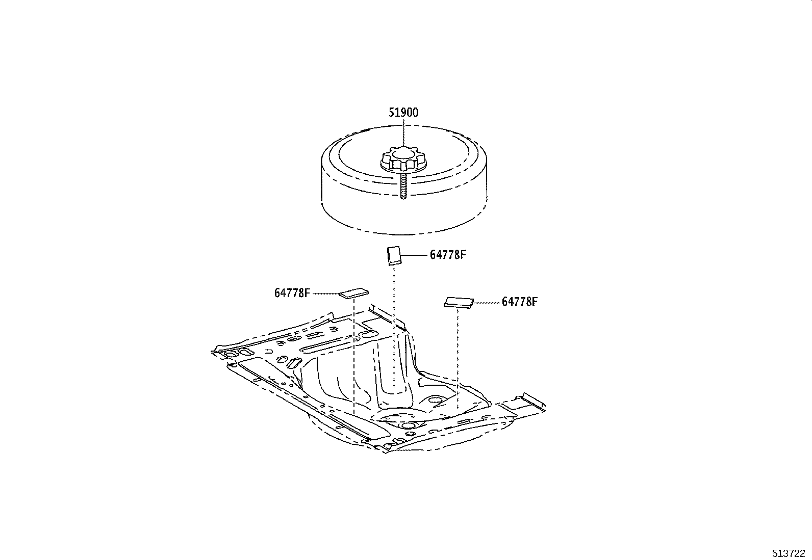 51931-K0010 CARRIER ASSY, SPARE WHEEL product image