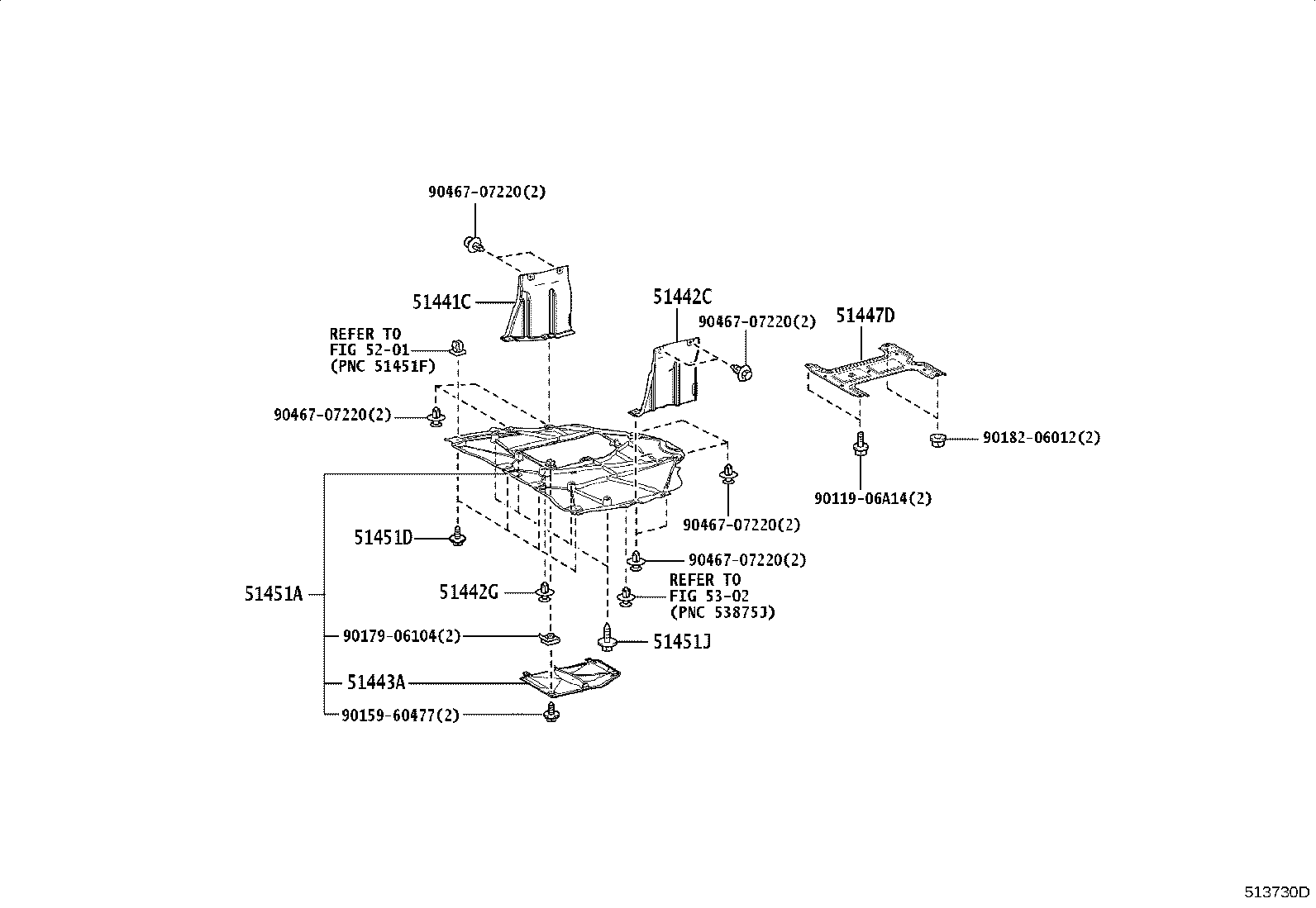 51443-K0010 COVER, ENGINE UNDER, REAR product image