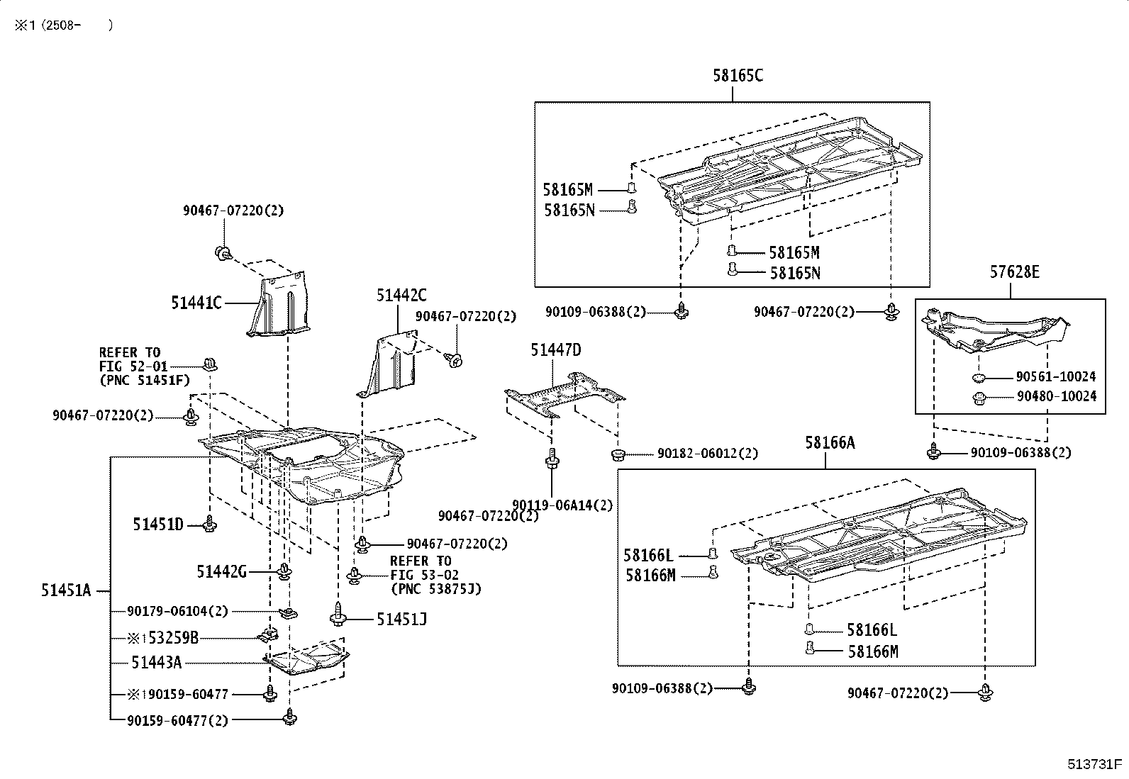 51443-K0010 COVER, ENGINE UNDER, REAR product image