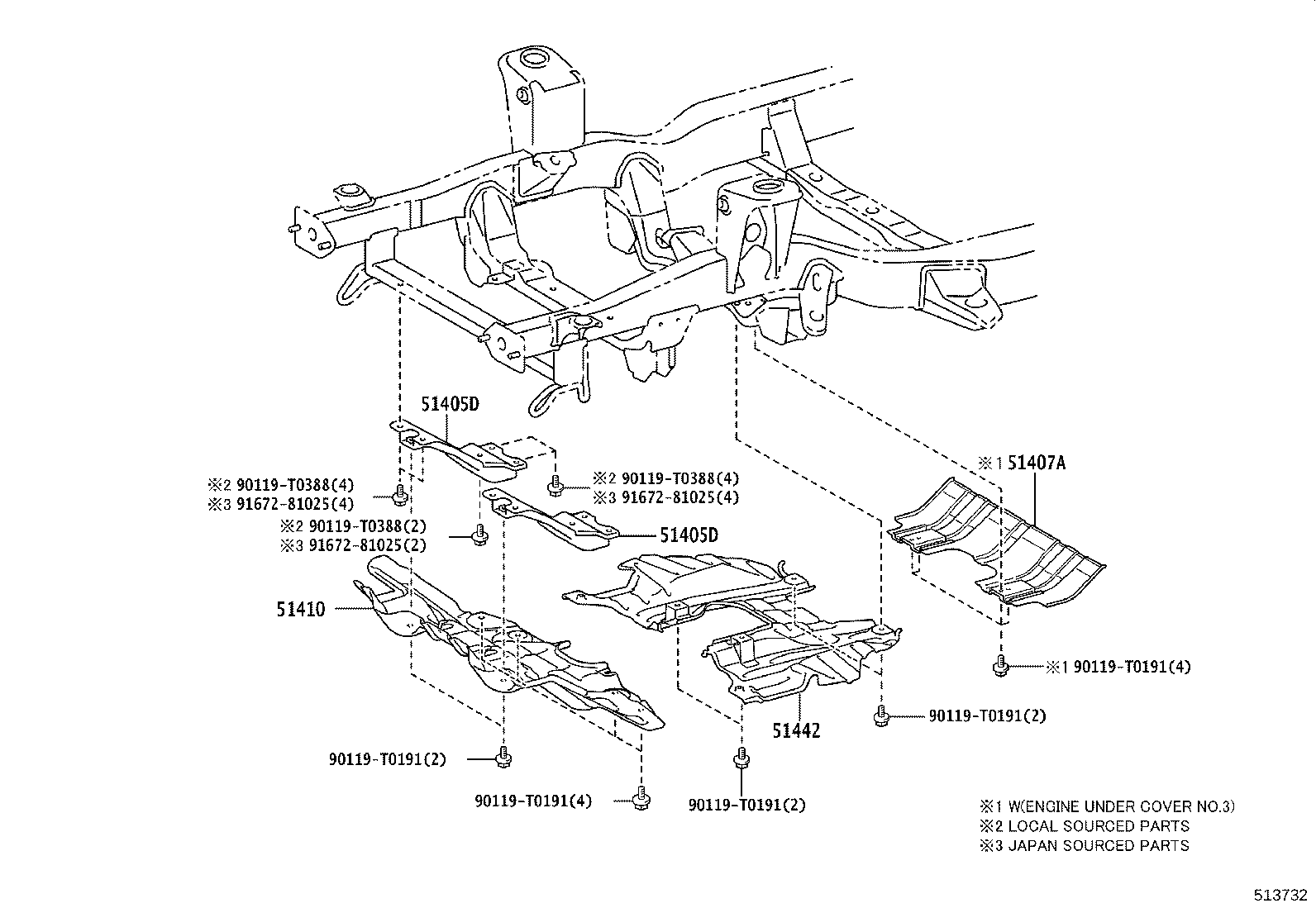 51420-KK020 COVER, ENGINE UNDER, NO.2 product image