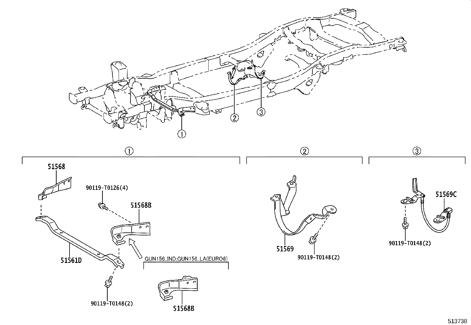 51001-KK873 FRAME SUB-ASSY product image