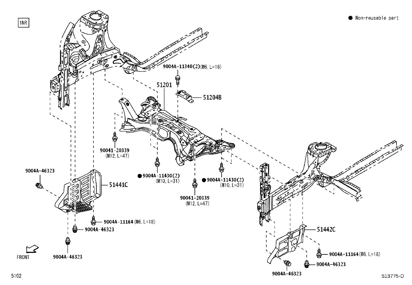 51201-BZ110 CROSSMEMBER SUB-ASSY, FRONT SUSPENSION product image