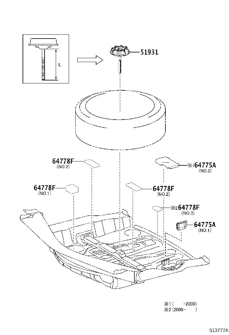 Toyota 64775-24020 GUARD, SPARE WHEEL