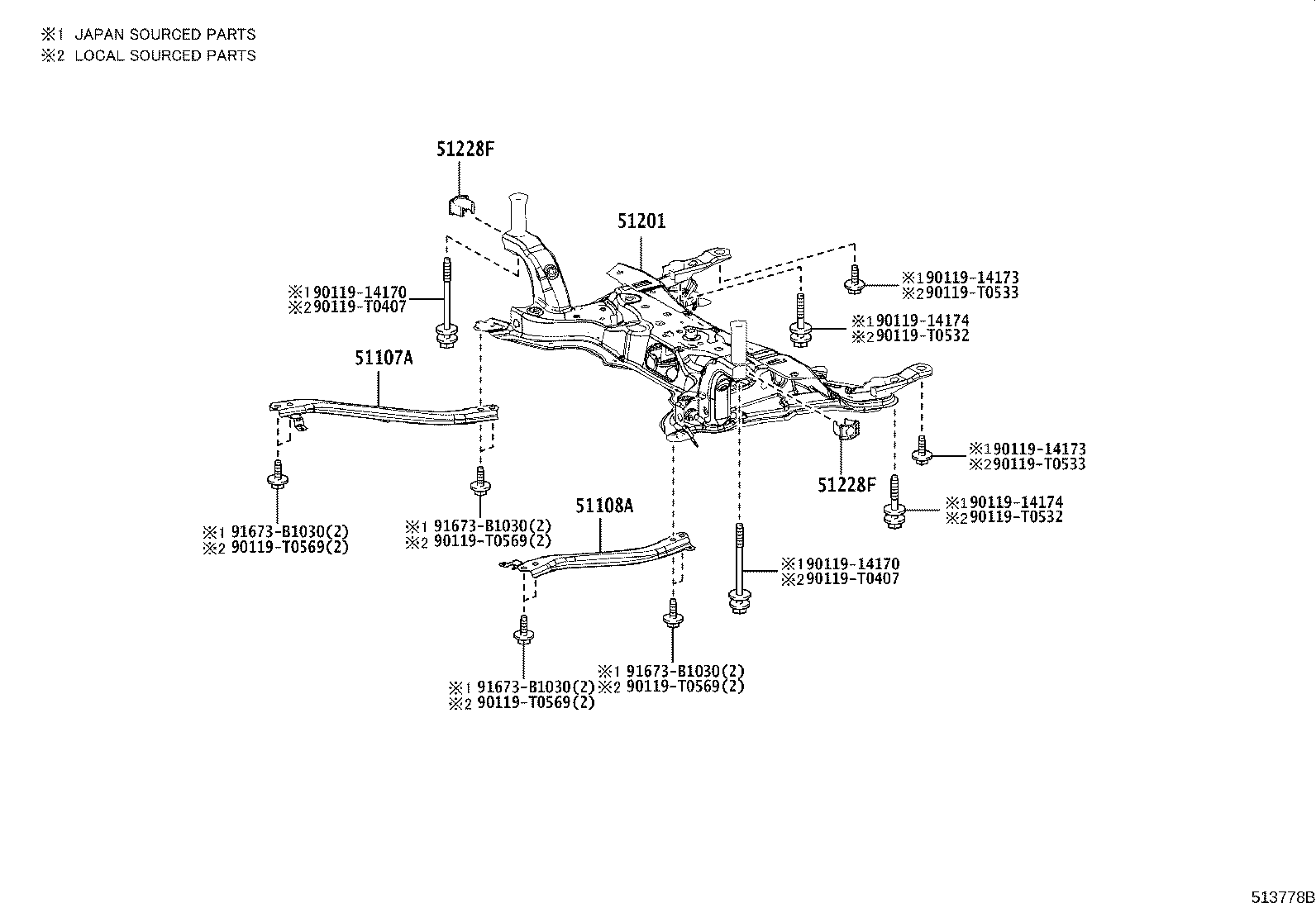51228-0A010 PLATE, FRONT SUSPENSION MEMBER DUMPER product image
