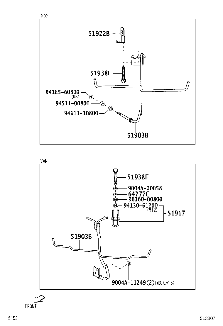 90041-01707 BOLT(FOR SPARE WHEEL CARRIER LOCK) product image