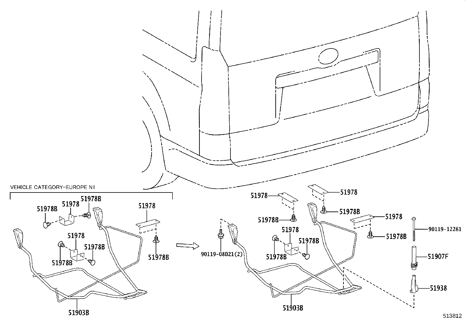 51903-VR010 CARRIER SUB-ASSY, SPARE WHEEL product image