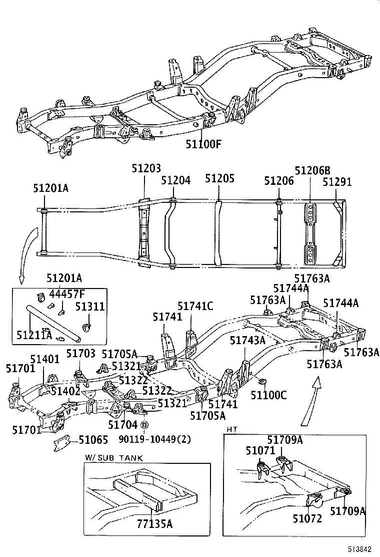 51421-60170 BRACKET SUB-ASSY, ENGINE FRONT MOUNTING, RH product image