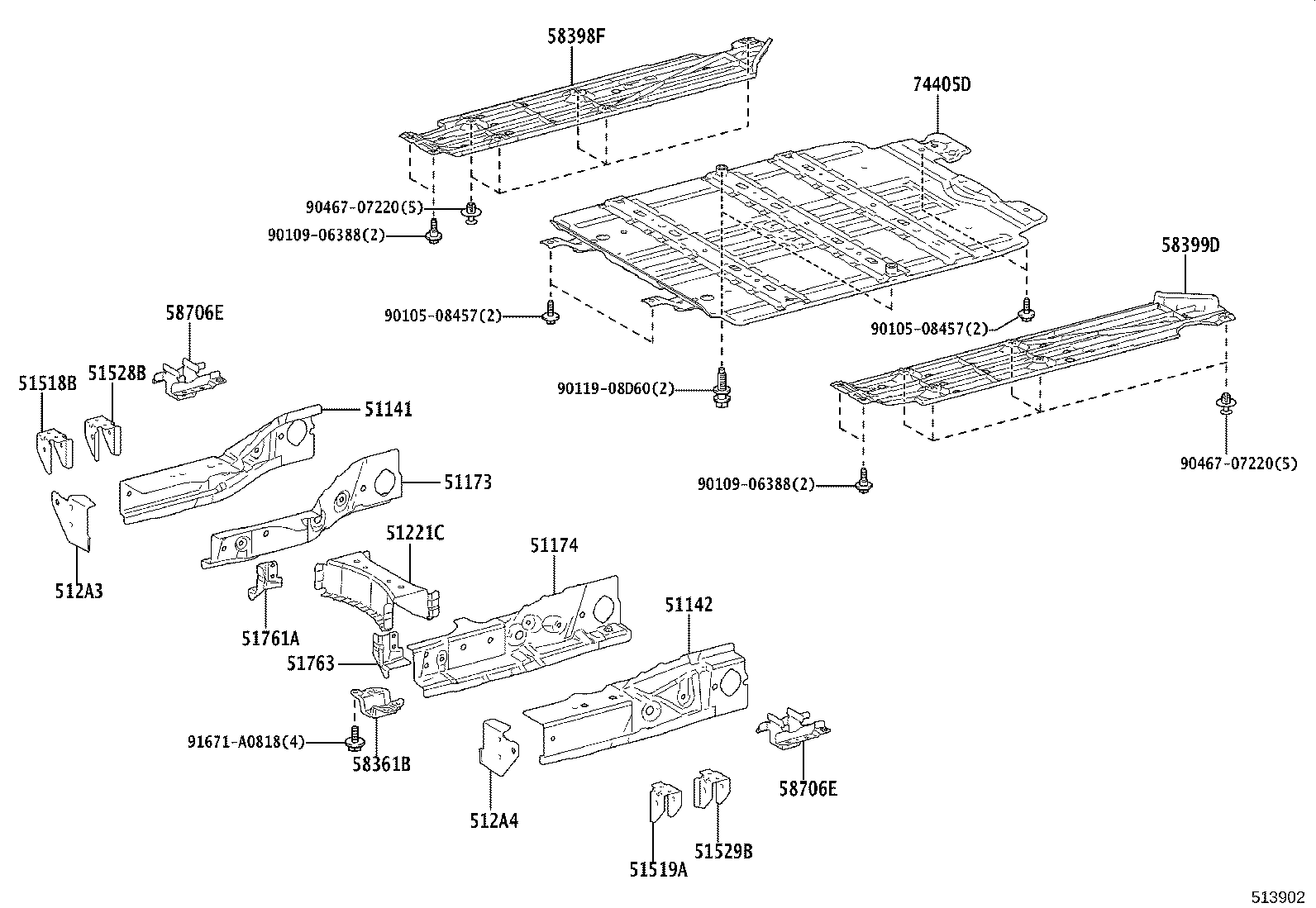 58398-55010 COVER, FLOOR UNDER, NO.1 product image