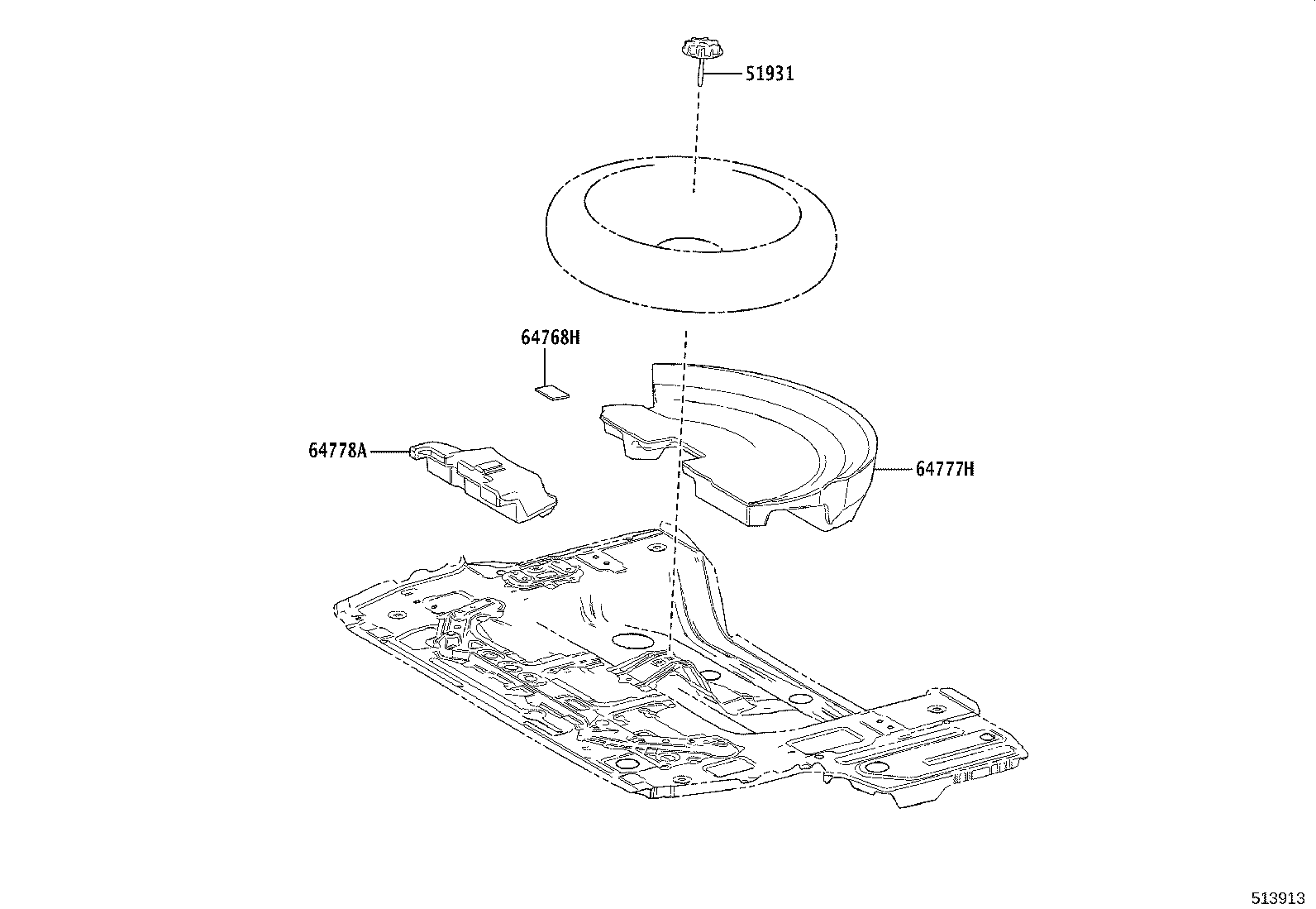 64778-0R010 PROTECTOR, SPARE WHEEL product image