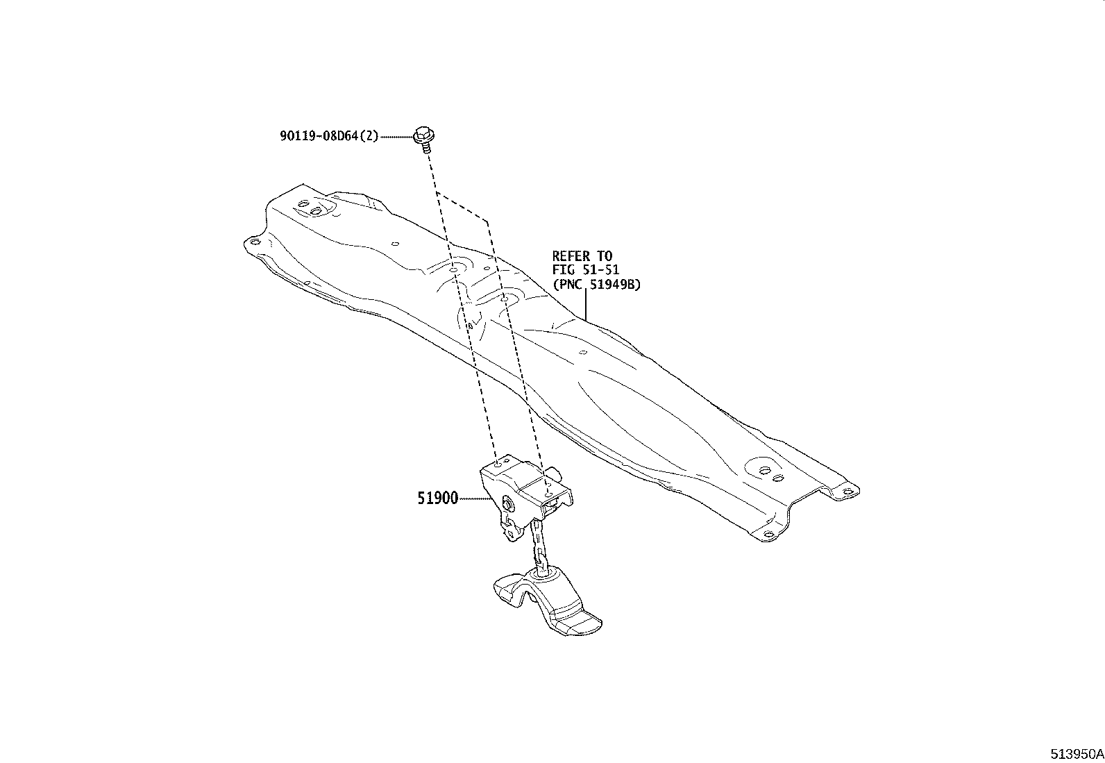51900-60360 CARRIER ASSY, SPARE WHEEL product image