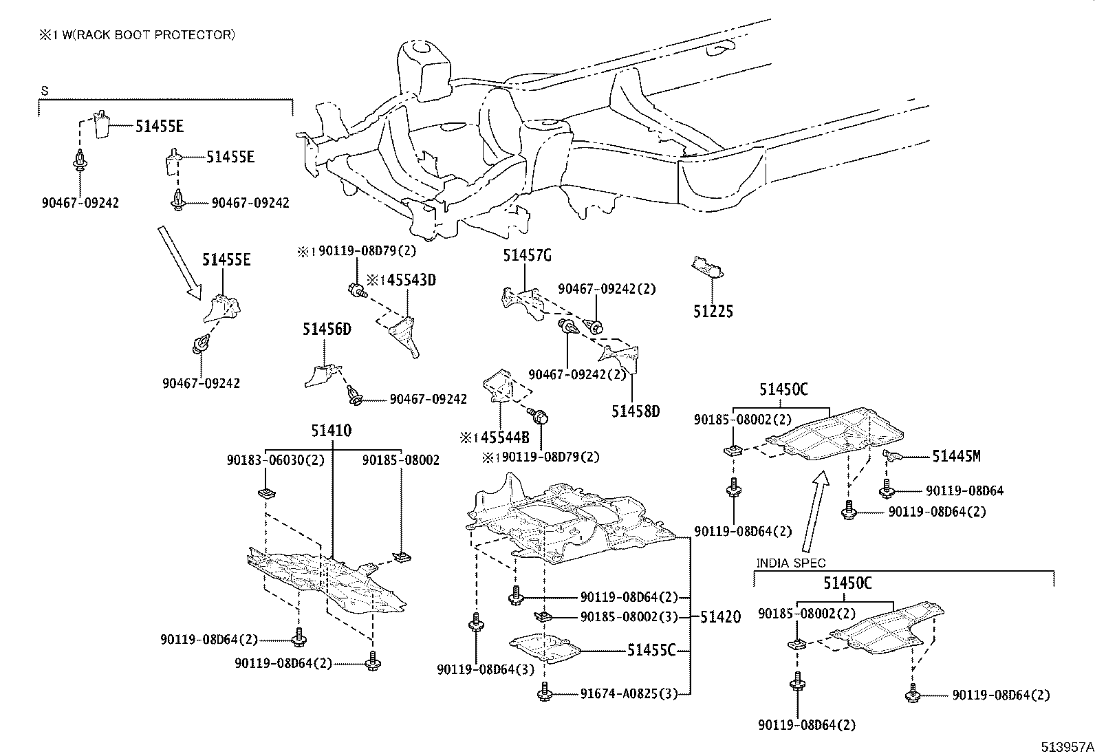 51410-60130 COVER ASSY, ENGINE UNDER, NO.1 product image