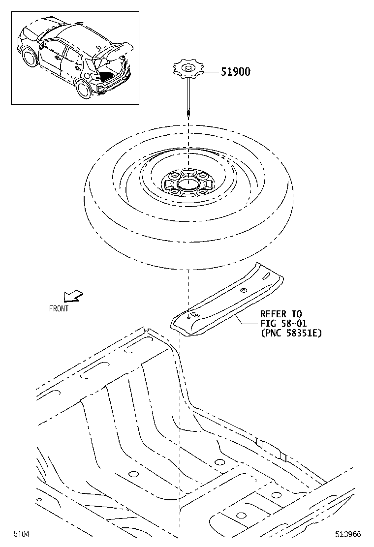 51900-BZ150 CARRIER ASSY, SPARE WHEEL product image