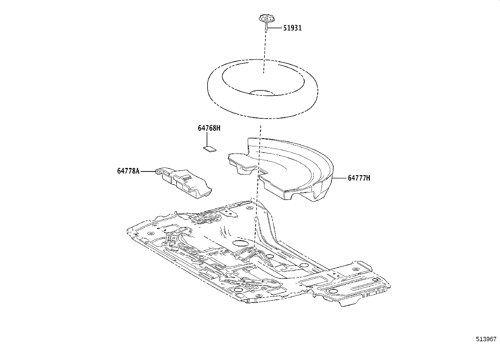 64778-0R020 PROTECTOR, SPARE WHEEL product image