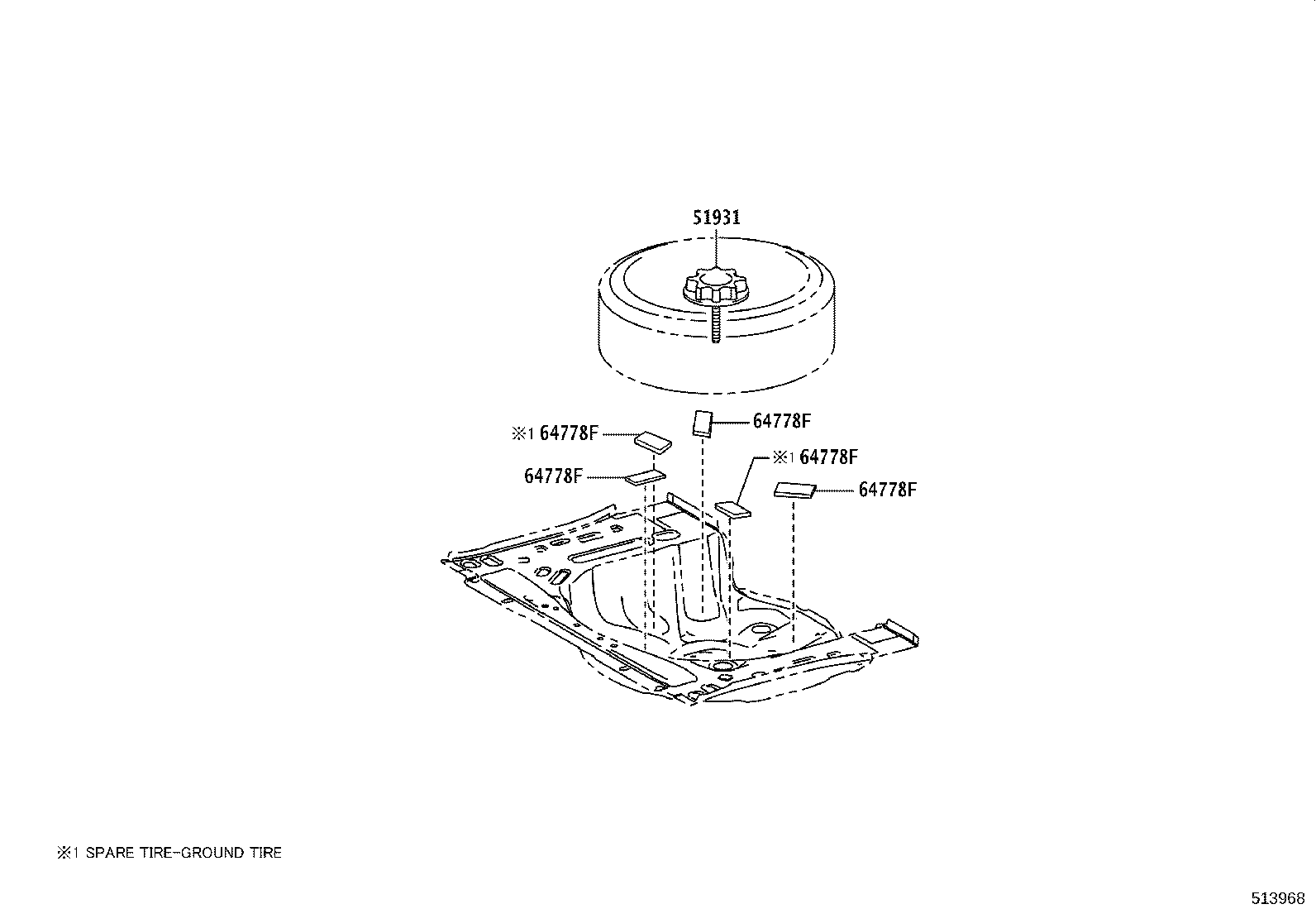 64778-0D140 PROTECTOR, SPARE WHEEL product image