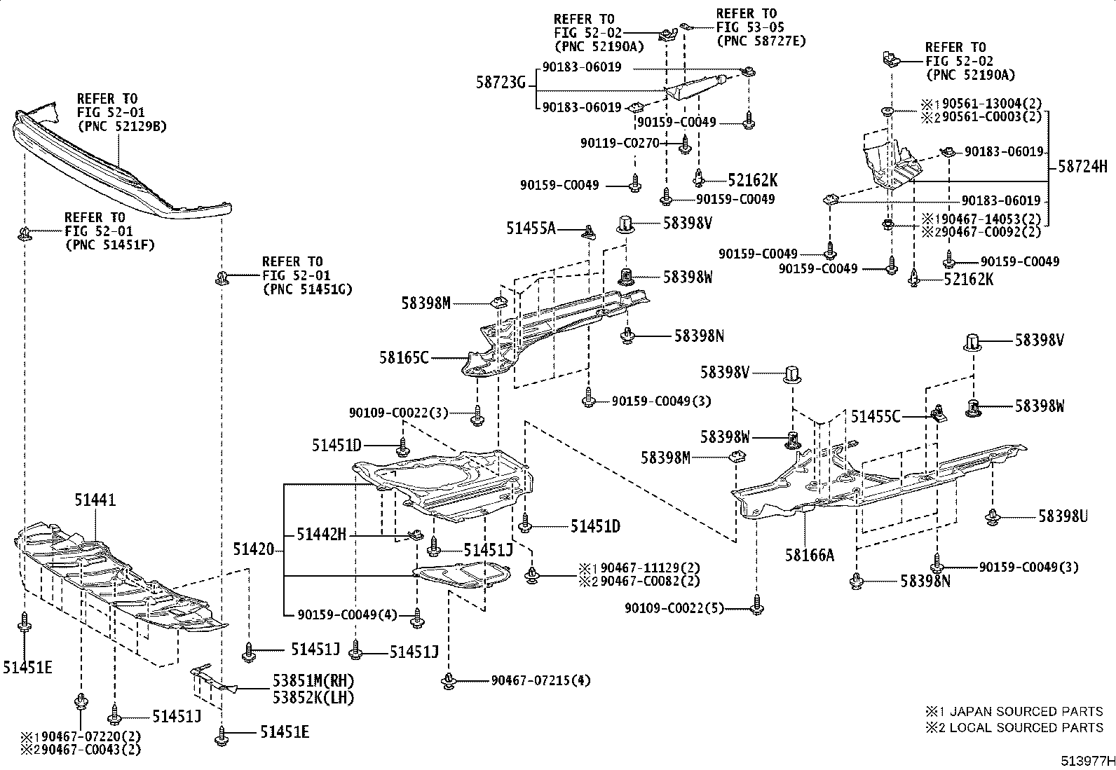 51455-0E030 SEAL, ENGINE UNDER COVER, NO.1 product image
