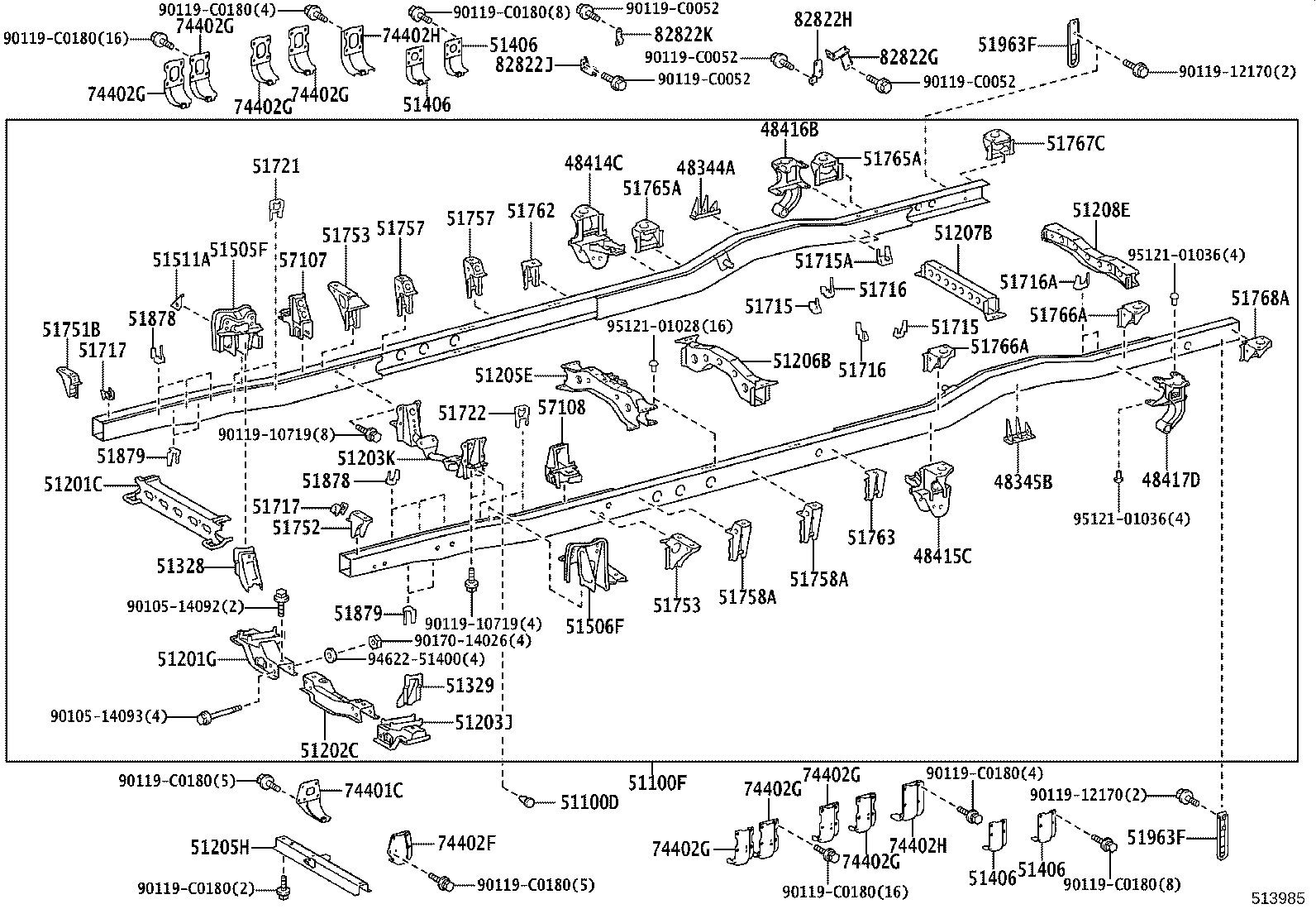 48414-0S020 BRACKET, SPRING, NO.3 RH product image