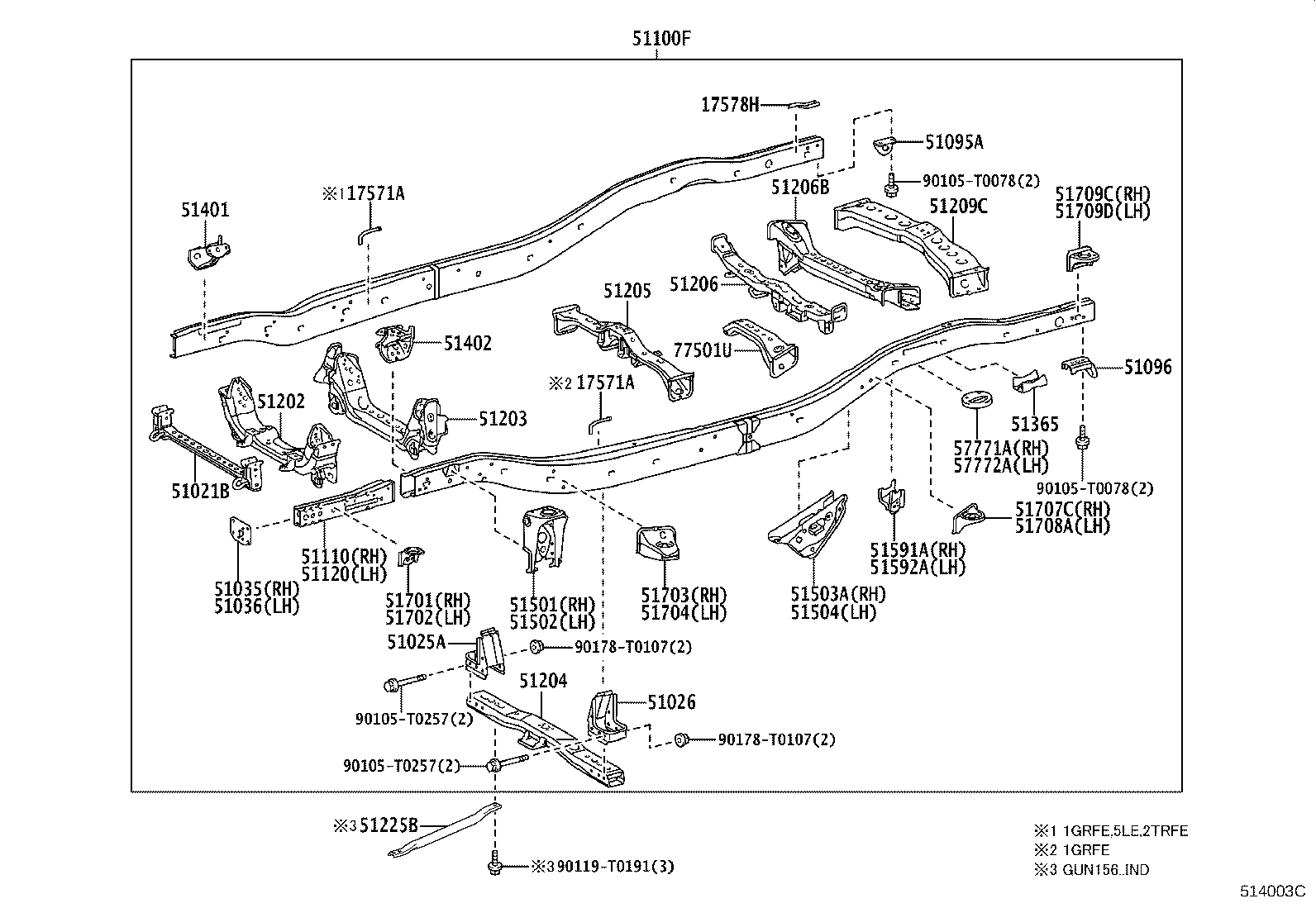 51001-KK522 FRAME SUB-ASSY product image