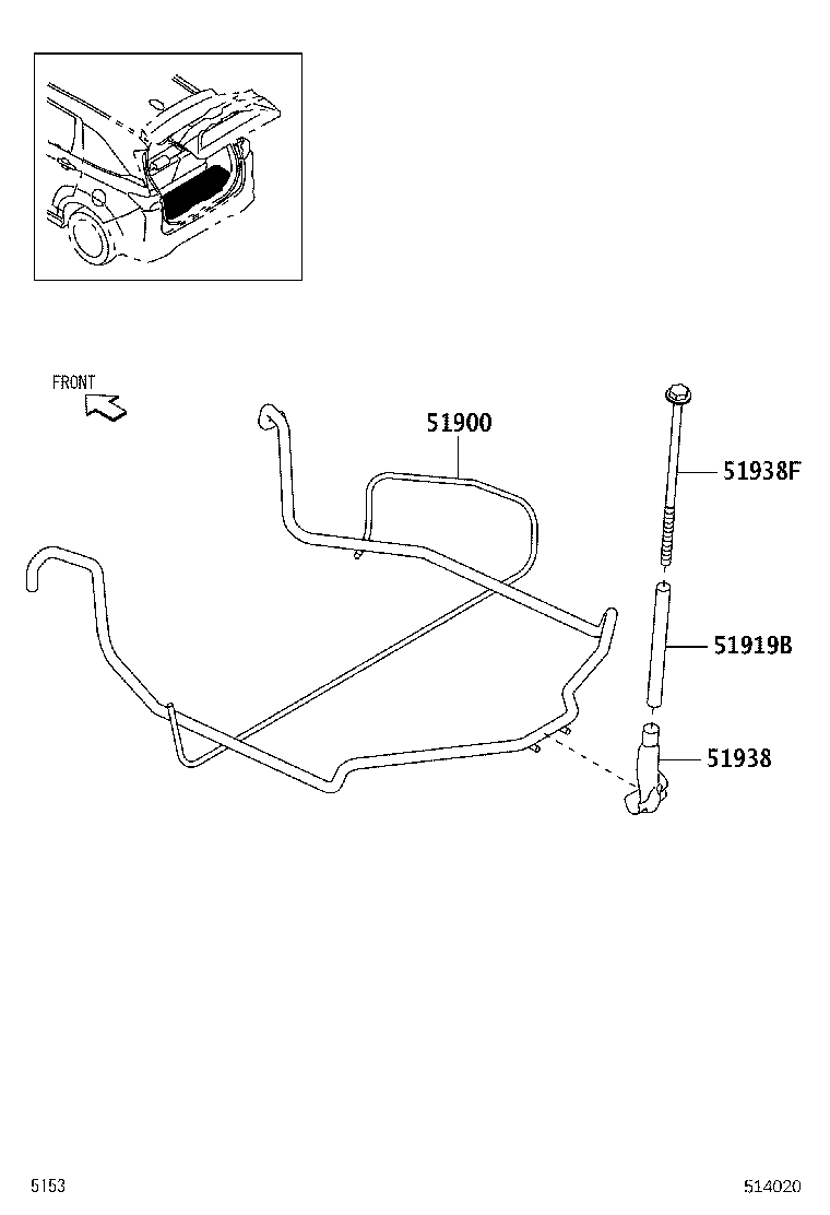 51938-BZ120 LOCK, SPARE WHEEL CARRIER product image